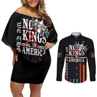 No Kings In America LGBT Couples Matching Off Shoulder Short Dress and Long Sleeve Button Shirt We the People Say No - Wonder Print Shop