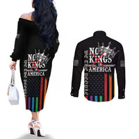 No Kings In America LGBT Couples Matching Off The Shoulder Long Sleeve Dress and Long Sleeve Button Shirt We the People Say No - Wonder Print Shop