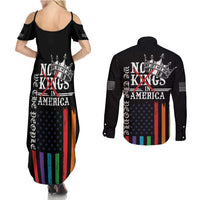 No Kings In America LGBT Couples Matching Summer Maxi Dress and Long Sleeve Button Shirt We the People Say No - Wonder Print Shop