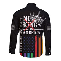 No Kings In America LGBT Long Sleeve Button Shirt We the People Say No - Wonder Print Shop