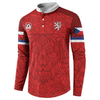 Custom Czech Republic Football Red Version Button Sweatshirt Go Champion Sporty Style LT18