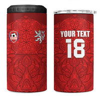 Custom Czech Republic Football Red Version 4 in 1 Can Cooler Tumbler Go Champion Sporty Style LT18