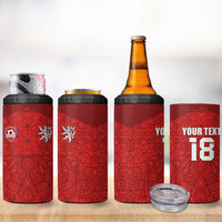 Custom Czech Republic Football Red Version 4 in 1 Can Cooler Tumbler Go Champion Sporty Style LT18