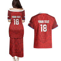 Custom Czech Republic Football Red Version Couples Matching Puletasi and Hawaiian Shirt Go Champion Sporty Style LT18