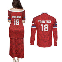Custom Czech Republic Football Red Version Couples Matching Puletasi and Long Sleeve Button Shirt Go Champion Sporty Style LT18