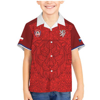 Custom Czech Republic Football Red Version Family Matching Mermaid Dress and Hawaiian Shirt Go Champion Sporty Style LT18