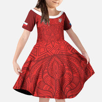 Custom Czech Republic Football Red Version Family Matching Off The Shoulder Long Sleeve Dress and Hawaiian Shirt Go Champion Sporty Style LT18