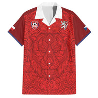Custom Czech Republic Football Red Version Family Matching Off The Shoulder Long Sleeve Dress and Hawaiian Shirt Go Champion Sporty Style LT18