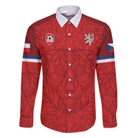 Custom Czech Republic Football Red Version Family Matching Short Sleeve Bodycon Dress and Hawaiian Shirt Go Champion Sporty Style LT18