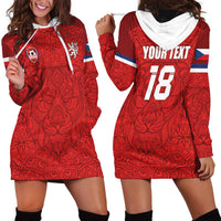 Custom Czech Republic Football Red Version Hoodie Dress Go Champion Sporty Style LT18