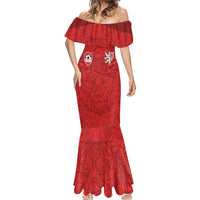Custom Czech Republic Football Red Version Mermaid Dress Go Champion Sporty Style LT18