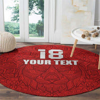 Custom Czech Republic Football Red Version Round Carpet Go Champion Sporty Style LT18