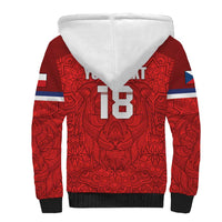 Custom Czech Republic Football Red Version Sherpa Hoodie Go Champion Sporty Style LT18