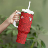 Custom Czech Republic Football Red Version Tumbler With Handle Go Champion Sporty Style LT18