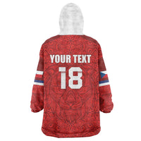 Custom Czech Republic Football Red Version Wearable Blanket Hoodie Go Champion Sporty Style LT18