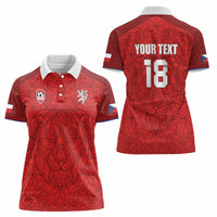 Custom Czech Republic Football Red Version Women Polo Shirt Go Champion Sporty Style LT18