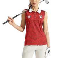 Custom Czech Republic Football Red Version Women Sleeveless Polo Shirt Go Champion Sporty Style LT18