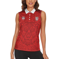 Custom Czech Republic Football Red Version Women Sleeveless Polo Shirt Go Champion Sporty Style LT18