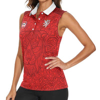 Custom Czech Republic Football Red Version Women Sleeveless Polo Shirt Go Champion Sporty Style LT18