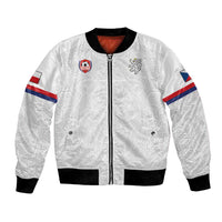 Custom Czech Republic Football White Version Bomber Jacket Go Champion Sporty Style LT18