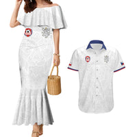 Custom Czech Republic Football White Version Couples Matching Mermaid Dress and Hawaiian Shirt Go Champion Sporty Style LT18