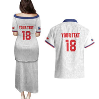 Custom Czech Republic Football White Version Couples Matching Puletasi and Hawaiian Shirt Go Champion Sporty Style LT18