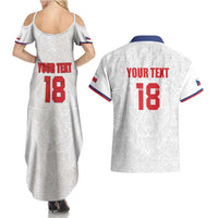 Custom Czech Republic Football White Version Couples Matching Summer Maxi Dress and Hawaiian Shirt Go Champion Sporty Style LT18