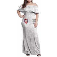 Custom Czech Republic Football White Version Family Matching Off Shoulder Maxi Dress and Hawaiian Shirt Go Champion Sporty Style LT18