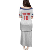 Custom Czech Republic Football White Version Family Matching Puletasi and Hawaiian Shirt Go Champion Sporty Style LT18