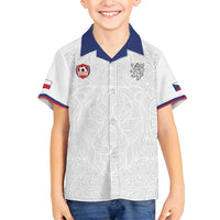 Custom Czech Republic Football White Version Family Matching Summer Maxi Dress and Hawaiian Shirt Go Champion Sporty Style LT18