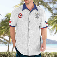 Custom Czech Republic Football White Version Hawaiian Shirt Go Champion Sporty Style LT18