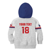 Custom Czech Republic Football White Version Kid Hoodie Go Champion Sporty Style LT18