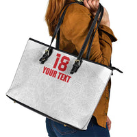 Custom Czech Republic Football White Version Leather Tote Bag Go Champion Sporty Style LT18