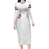 Custom Czech Republic Football White Version Long Sleeve Bodycon Dress Go Champion Sporty Style LT18