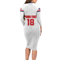 Custom Czech Republic Football White Version Long Sleeve Bodycon Dress Go Champion Sporty Style LT18