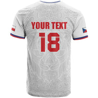 Custom Czech Republic Football White Version T Shirt Go Champion Sporty Style LT18