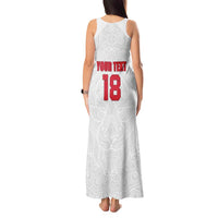 Custom Czech Republic Football White Version Tank Maxi Dress Go Champion Sporty Style LT18