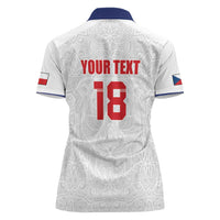 Custom Czech Republic Football White Version Women Polo Shirt Go Champion Sporty Style LT18