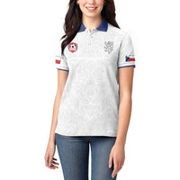 Custom Czech Republic Football White Version Women Polo Shirt Go Champion Sporty Style LT18