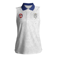 Custom Czech Republic Football White Version Women Sleeveless Polo Shirt Go Champion Sporty Style LT18