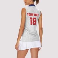 Custom Czech Republic Football White Version Women Sleeveless Polo Shirt Go Champion Sporty Style LT18