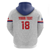 Custom Czech Republic Football White Version Zip Hoodie Go Champion Sporty Style LT18