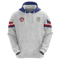Custom Czech Republic Football White Version Zip Hoodie Go Champion Sporty Style LT18