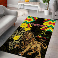Ethiopia Enkutatash Lion of Judah Area Rug With Folk Pattern - Wonder Print Shop