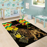 Ethiopia Enkutatash Lion of Judah Area Rug With Folk Pattern - Wonder Print Shop