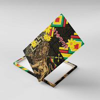 Ethiopia Enkutatash Lion of Judah Canvas Wall Art With Folk Pattern - Wonder Print Shop