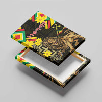 Ethiopia Enkutatash Lion of Judah Canvas Wall Art With Folk Pattern - Wonder Print Shop