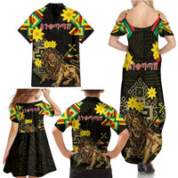 Ethiopia Enkutatash Lion of Judah Family Matching Summer Maxi Dress and Hawaiian Shirt With Folk Pattern - Wonder Print Shop