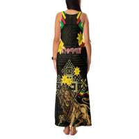 Ethiopia Enkutatash Lion of Judah Family Matching Tank Maxi Dress and Hawaiian Shirt With Folk Pattern - Wonder Print Shop