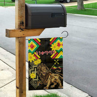 Ethiopia Enkutatash Lion of Judah Garden Flag With Folk Pattern - Wonder Print Shop